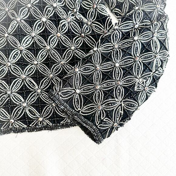 Laurence Kazar Evening Womens 100% Silk Sequined Beaded Jacket Size P Large - Picture 4 of 5